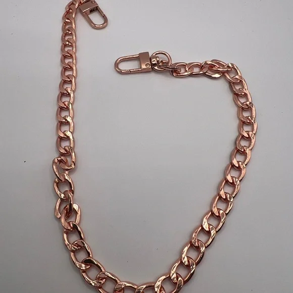 Brand New Rose Gold Chunky Chain Wrist/ Mini Bag Replacement 17.5” Lobster Clasp - Picture 8 of 16